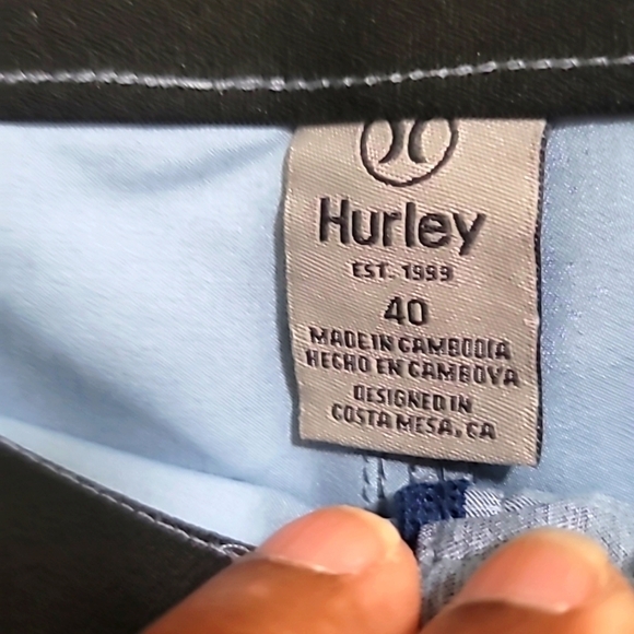 HURLEY MEN'S REGULAR FIT HYBRID BLUE WATER REPELLENT WAISTBAN WALK SHORT SIZE 40 - Picture 9 of 9